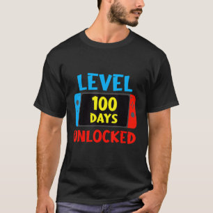 Level 100 Days of School Uncked Video Games Boys T-Shirt