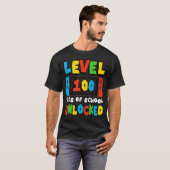 Level 100 Days of School Uncked Video Games Boys T-Shirt (Vorne ganz)