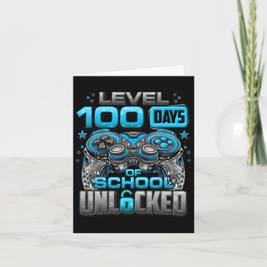 Level 100 Days of School Unlock Boys 100. Karte (Vorderseite)