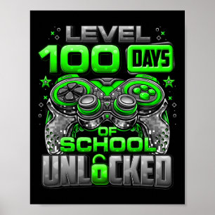 Level 100 Days of School Unlock Boys 100. Poster