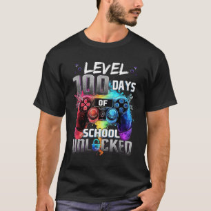 Level 100 Days of School Unlock Boys 100. T-Shirt