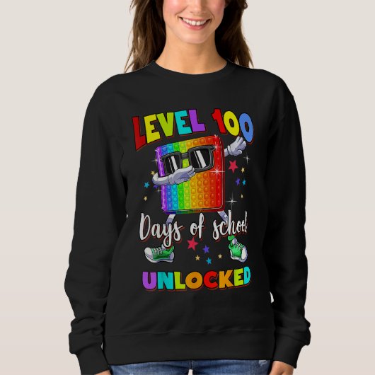 Level 100 Days of School Unlock Boys Kinder 100. Sweatshirt (Vorderseite)