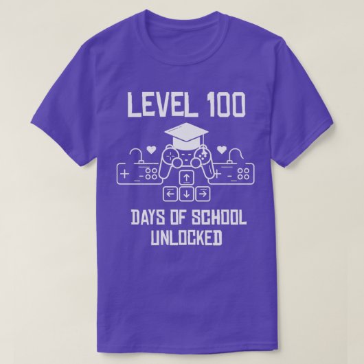 Level 100 Days of School Unlock Game 100 Days T-Shirt (Design vorne)