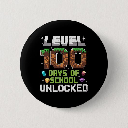 Level 100 Days of School Unlock Gamer Boy Kinder 1 Button (Vorderseite)