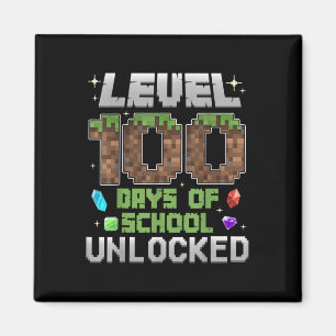 Level 100 Days of School Unlock Gamer Boy Kinder 1 Magnet