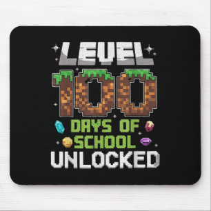 Level 100 Days of School Unlock Gamer Boy Kinder 1 Mousepad
