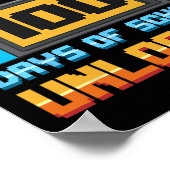 Level 100 Days of School Unlock Gamer Boys Fun 1 Poster (Ecke)
