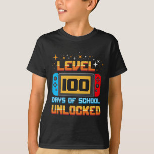 Level 100 Days of School Unlock Gamer Boys Fun 1 T-Shirt