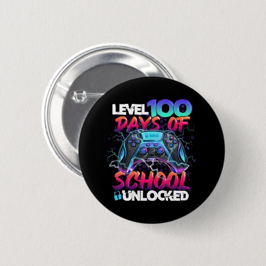 Level 100 Days of School Unlock Gamer Kids Video Button (Vorne & Hinten)