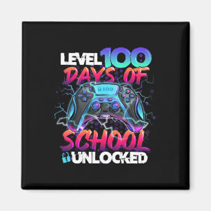 Level 100 Days of School Unlock Gamer Kids Video Magnet