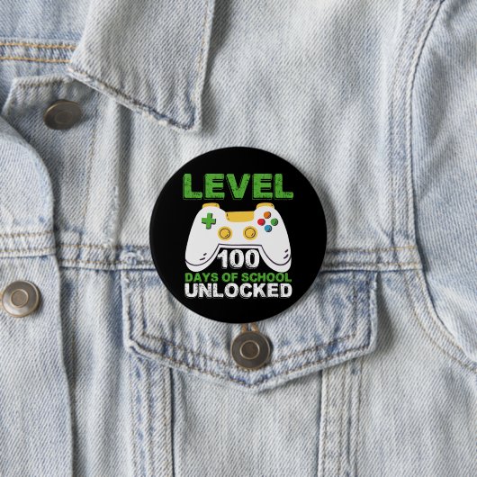 Level 100 Days of School Unlock Gamer Video Game Button (Beispiel)