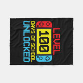 Level 100 Days of School Unlock Gamer Video Game Fleecedecke (Vorderseite (Horizontal))