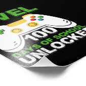 Level 100 Days of School Unlock Gamer Video Game Fotodruck (Ecke)