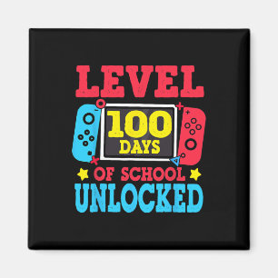Level 100 Days of School Unlock Gamer Video Game Magnet