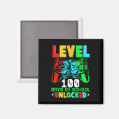 Level 100 Days of School Unlock Gamer Video Game Magnet (Vorderseite/Rückseite)