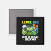 Level 100 Days of School Unlock Gamer Video Game Magnet (Vorderseite/Rückseite)