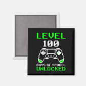 Level 100 Days of School Unlock Gamer Video Game Magnet (Vorderseite/Rückseite)