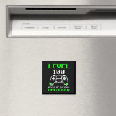 Level 100 Days of School Unlock Gamer Video Game Magnet (In Situ (Geschirrspüler))