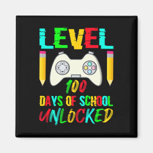 Level 100 Days of School Unlock Gamer Video Game Magnet