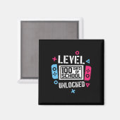 Level 100 Days of School Unlock Gamer Video Game Magnet (Vorderseite/Rückseite)