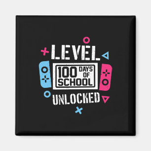 Level 100 Days of School Unlock Gamer Video Game Magnet