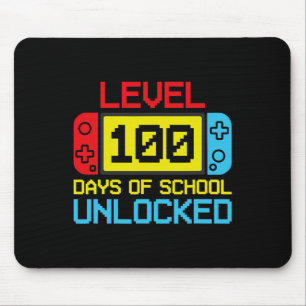 Level 100 Days of School Unlock Gamer Video Game Mousepad