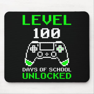 Level 100 Days of School Unlock Gamer Video Game Mousepad