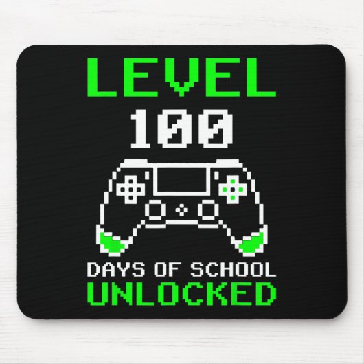Level 100 Days of School Unlock Gamer Video Game Mousepad (Vorne)
