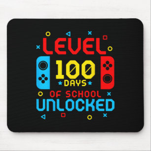 Level 100 Days of School Unlock Gamer Video Game Mousepad