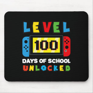 Level 100 Days of School Unlock Gamer Video Game Mousepad