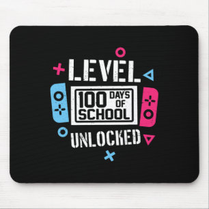 Level 100 Days of School Unlock Gamer Video Game Mousepad