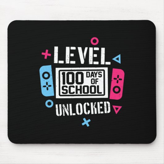 Level 100 Days of School Unlock Gamer Video Game Mousepad (Vorne)