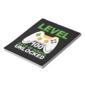 Level 100 Days of School Unlock Gamer Video Game Notizblock (Rotiert)