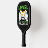 Level 100 Days of School Unlock Gamer Video Game Pickleball Schläger (Links)