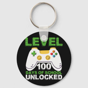 Level 100 Days of School Unlock Gamer Video Game Schlüsselanhänger