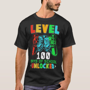 Level 100 Days of School Unlock Gamer Video Game T-Shirt