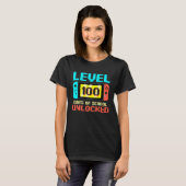 Level 100 Days of School Unlock Gamer Video Game T-Shirt (Vorne ganz)