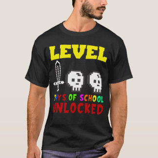 Level 100 Days of School Unlock Gamer Video Game T-Shirt