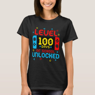 Level 100 Days of School Unlock Gamer Video Game T-Shirt