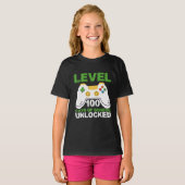 Level 100 Days of School Unlock Gamer Video Game T-Shirt (Vorne ganz)