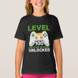 Level 100 Days of School Unlock Gamer Video Game T-Shirt