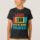Level 100 Days of School Unlock Gamer Video Game T-Shirt (Vorderseite)