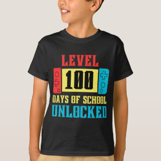 Level 100 Days of School Unlock Gamer Video Game T-Shirt