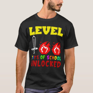 Level 100 Days of School Unlock Gamer Video Game T-Shirt