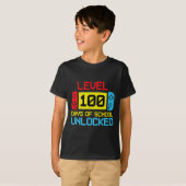 Level 100 Days of School Unlock Gamer Video Game T-Shirt (Vorne ganz)