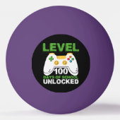 Level 100 Days of School Unlock Gamer Video Game Tischtennisball (Vorderseite)