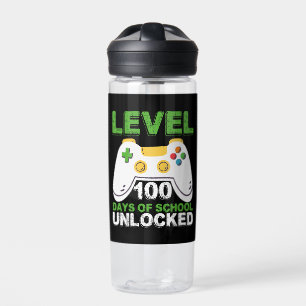 Level 100 Days of School Unlock Gamer Video Game Trinkflasche