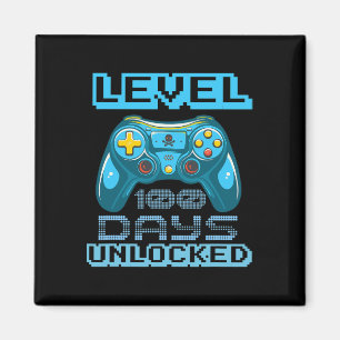 Level 100 Days of School Unlock Video Game Boys Magnet