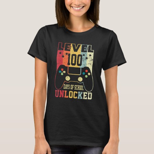 Level 100 Days Of School Unlocked 100th Day Studen T-Shirt (Vorderseite)