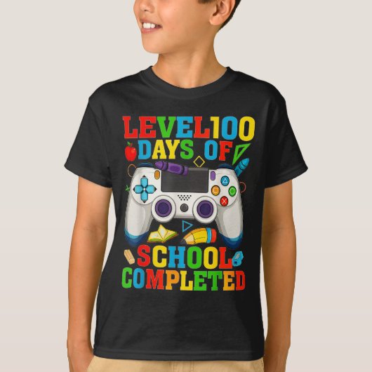 Level 100 Days Of School Unlocked Boys 100th Day O T-Shirt (Vorderseite)